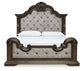 Maylee King Upholstered Bed with Mirrored Dresser