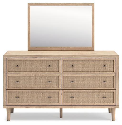 Cielden Queen Panel Bed with Mirrored Dresser, Chest and 2 Nightstands