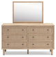 Cielden King Panel Headboard with Mirrored Dresser and 2 Nightstands