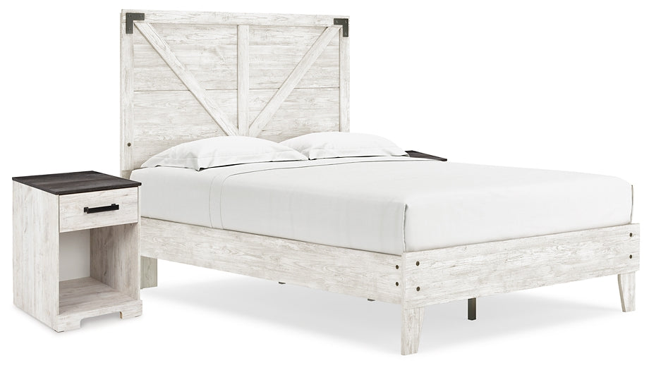 Shawburn Full Panel Platform Bed with 2 Nightstands