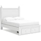 Mollviney Full Panel Storage Bed with Mirrored Dresser and Chest