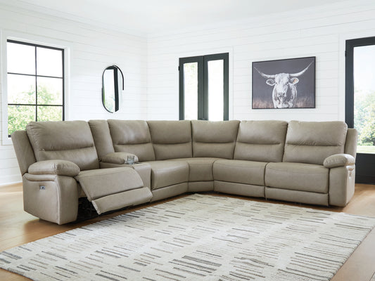 Narwhal Place 6-Piece Reclining Sectional with Storage Console