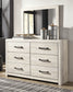 Cambeck Twin Panel Bed with Mirrored Dresser