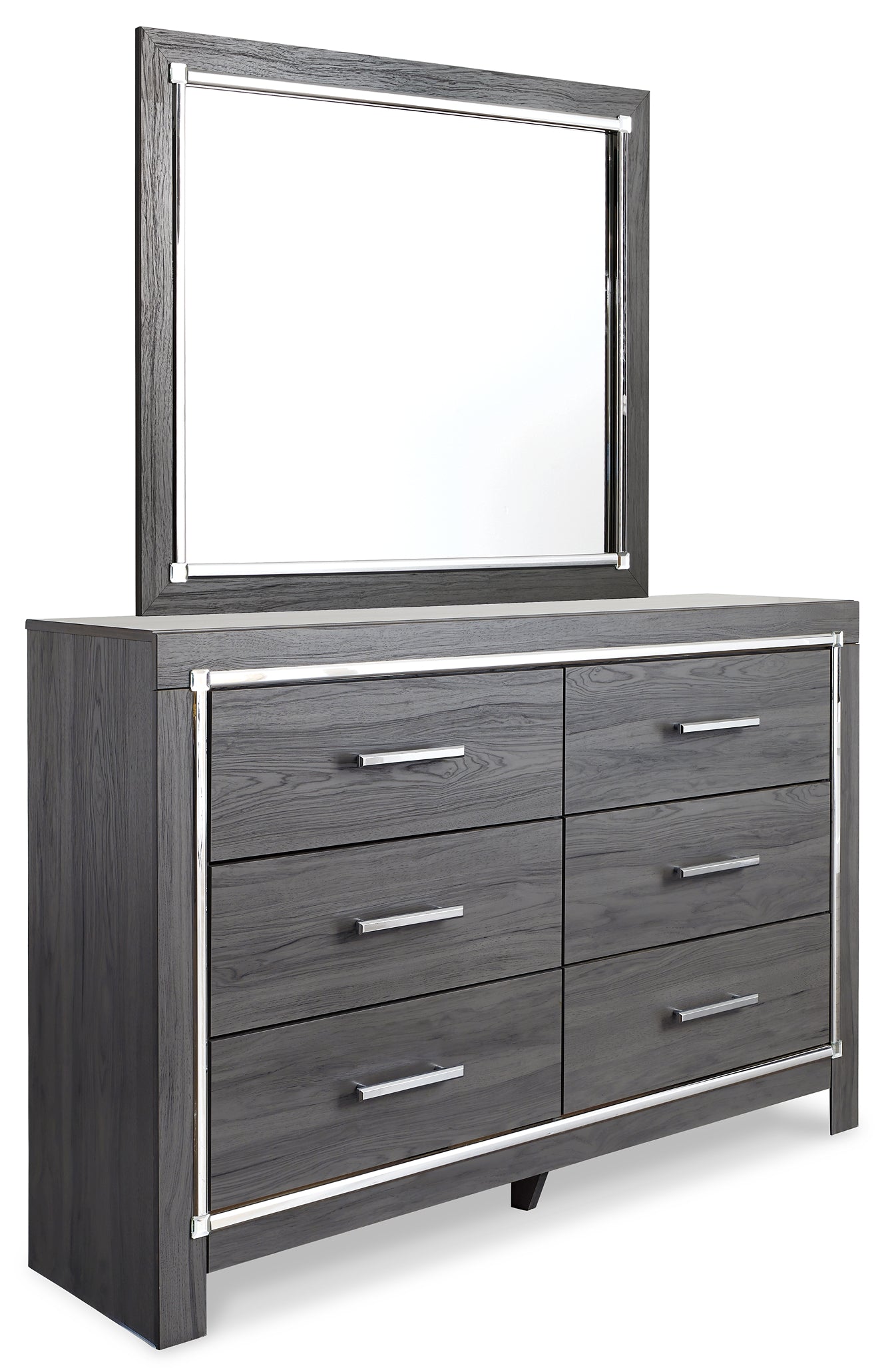 Lodanna King Panel Bed with Mirrored Dresser