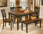 Owingsville Dining Table and 4 Chairs and Bench