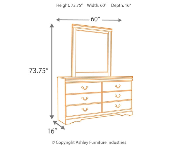 Huey Vineyard Full Sleigh Headboard with Mirrored Dresser, Chest and Nightstand