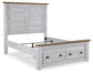 Haven Bay Queen Panel Storage Bed with Mirrored Dresser and 2 Nightstands