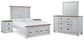 Haven Bay Queen Panel Storage Bed with Mirrored Dresser and 2 Nightstands