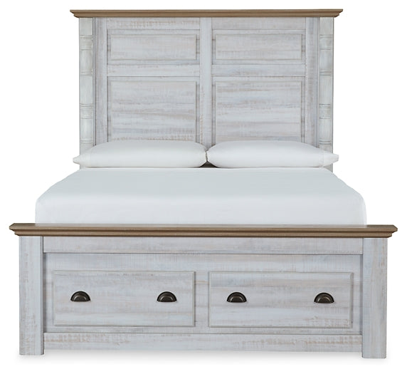 Haven Bay Queen Panel Storage Bed with Mirrored Dresser