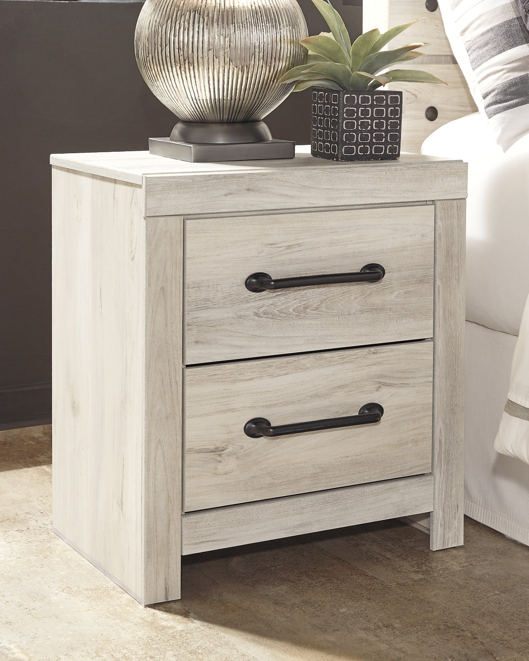 Cambeck King Upholstered Panel Bed with Mirrored Dresser, Chest and 2 Nightstands