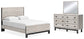 Vessalli Queen Panel Bed with Mirrored Dresser