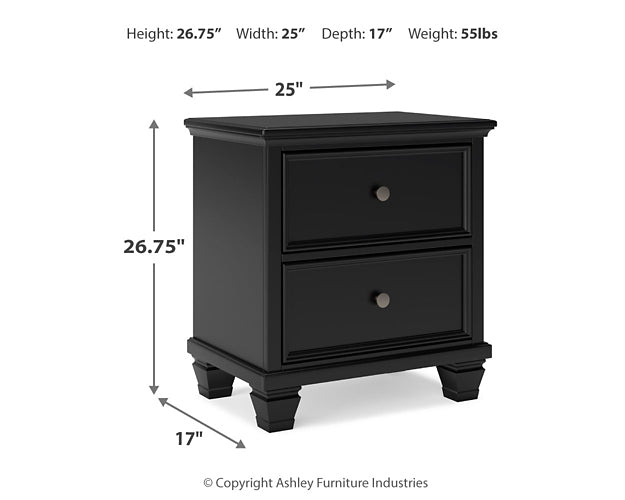 Lanolee California King Panel Bed with Mirrored Dresser, Chest and 2 Nightstands