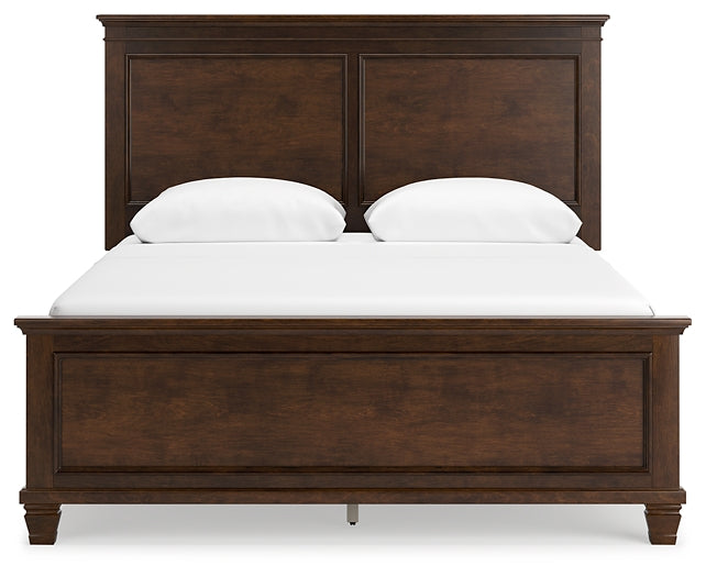 Danabrin Queen Panel Bed with Mirrored Dresser and Chest