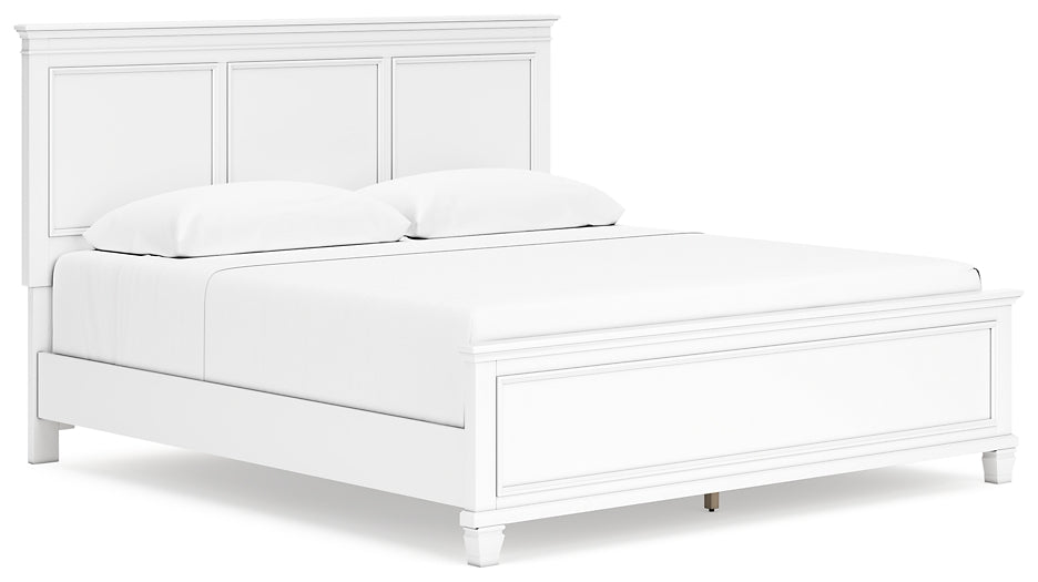 Fortman King Panel Bed with Mirrored Dresser and 2 Nightstands