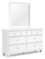 Fortman King Panel Bed with Mirrored Dresser and Chest