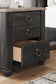 Nanforth King Panel Bed with Mirrored Dresser and 2 Nightstands