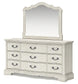 Arlendyne California King Upholstered Bed with Mirrored Dresser, Chest and Nightstand