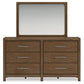 Cabalynn King Upholstered Bed with Mirrored Dresser and 2 Nightstands