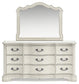 Arlendyne King Upholstered Bed with Mirrored Dresser and 2 Nightstands