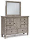 Harrastone King Panel Bed with Mirrored Dresser, Chest and Nightstand